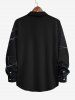 Plus Size Glitter Ombre Spider Web Print Halloween Button Shirt For Men -  