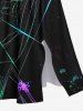 Plus Size Glitter Ombre Spider Web Print Halloween Costume Split Pocket A Line Midi Dress -  