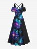 Flowers Ombre Glitter 3D Print Plus Size Matching Hawaii Beach Outfit For Couples -  
