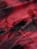 Halloween Costume Plus Size Rose Flower Flocking Tie Dye Print Lace Up Lace-trim Cami Dress and Hooded Cape Set -  