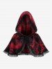 Ensemble Cape à Capuche Halloween Rose Colorée et Lacets Grande Taille - Noir 4X | US 26-28
