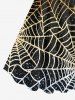 Plus Size Halloween Costume Ombre Spider Web Print Tank Dress -  
