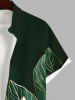 Chemise Décontractée Feuille Tropicale Imprimée en Blocs de Couleurs avec Poche de Grande Taille - Blanc XL