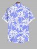 Plus Size Coconut Tree Print Buttons Pocket Hawaii Shirt For Men -  
