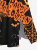 Robe D'Halloween Mi-Longue Chauve-souris Toile D'Araignée Citrouille de Grande Taille - Noir 6X