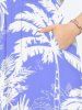 Plus Size Coconut Tree Print Split Hawaii Midi Dress -  