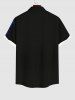 Plus Size Flowers Ombre Glitter 3D Print Buttons Pocket Hawaii Shirt For Men -  
