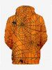 Sweat à Capuche Imprimé Toile D'araignée Halloween Costume à Cordon de Serrage Grande Taille pour Homme - Orange 7XL