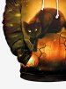 Sweat à Capuche D'Halloween 3D Chat Citrouille avec Poche Kangourou de Grande Taille à Paillettes pour Homme - Multi-A 3XL
