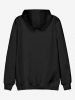 Plus Size Skull Rose Flower Branch Print Halloween Drawstring Pocket Pullover Hoodie For Men -  