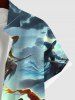 Chemise D'Halloween Graphique Lune et Nuage Colorés Imprimés avec Poche de Grande Taille - Multi-A S