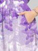 Plus Size Ombre Flowers Leaf Cat Print Split Hawaii Midi Dress -  