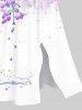 Plus Size Ombre Flowers Leaf Cat Print Split Hawaii Midi Dress -  