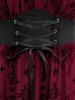 Gothic Plus Size Lace Up Ruffles Cross Tank Dress -  