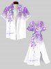 Plus Size Ombre Flowers Leaf Cat Print Split Hawaii Midi Dress -  