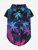Pet's Ombre Coconut Tree Print Buttons Hawaii Shirt -  