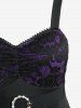 Robe Jointif en Dentelle Fleurie en Blocs de Couleurs avec Strass Amovible - Noir 5x | US 30-32
