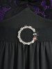 Robe Jointif en Dentelle Fleurie en Blocs de Couleurs avec Strass Amovible - Noir 5x | US 30-32