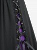 Robe Jointif en Dentelle Fleurie en Blocs de Couleurs avec Strass Amovible - Noir 5x | US 30-32
