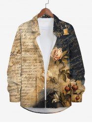 Chemise D'Halloween Rose Journal Imprimée de Grande Taille pour Homme - Multi-A 8XL
