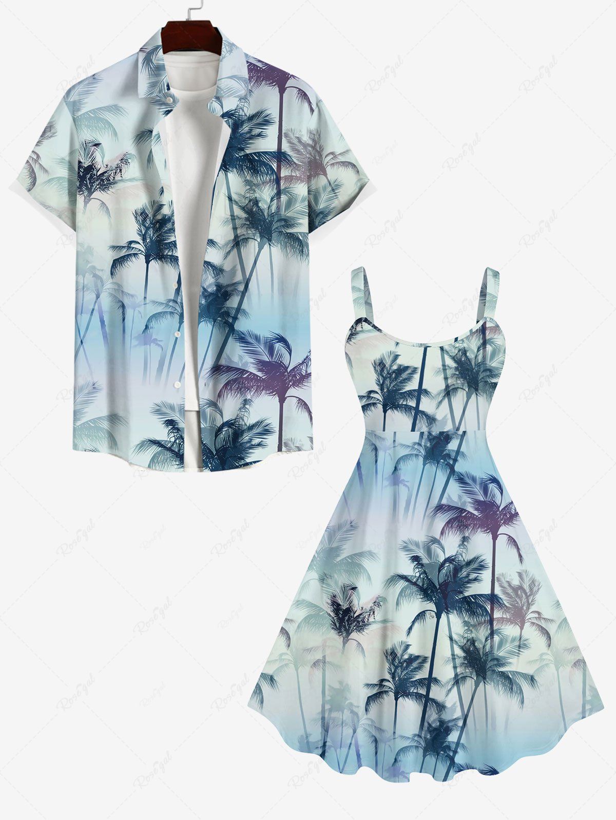 Costume de Plage Grande Taille Imprimé Ombre Cocotier pour la Plage Multi-A 