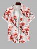 Tenue de Plage Tendance Grande Taille Imprimé à Fleurs de Pêche pour Couples - Multi-A 