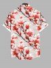 Tenue de Plage Tendance Grande Taille Imprimé à Fleurs de Pêche pour Couples - Multi-A 