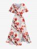 Tenue de Plage Tendance Grande Taille Imprimé à Fleurs de Pêche pour Couples - Multi-A 