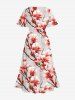 Tenue de Plage Tendance Grande Taille Imprimé à Fleurs de Pêche pour Couples - Multi-A 