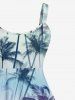 Costume de Plage Grande Taille Imprimé Ombre Cocotier pour la Plage - Multi-A 