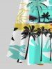 Robe longue trapèze à imprimé colorblock et motif cocotier, style hawaïen, grande taille - Multi-A M