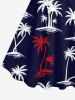 Plus Size Coconut Tree Print Hawaii A Line Tank Dress -  