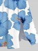 Plus Size Tropical Hibiscus Flower Print Split Hawaii Midi Dress -  