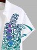 Turtle Sea Waves Flowers Print Plus Size Matching Hawaii Beach Outfit For Couples -  