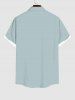 Chemise hawaïenne grande taille pour homme, à imprimé floral et branches, boutons et poche. - Bleu-gris 3XL