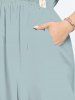 Robe midi hawaïenne fendue à imprimé floral grande taille - Bleu clair 1X