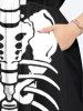 Plus Size Halloween Costume Skeleton Mermaid Bone Print Split Midi Dress -  