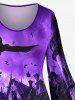 Plus Size Eagle Castle Ombre Sky Print Halloween Costume A Line Dress -  