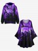Plus Size Eagle Castle Ombre Sky Print Halloween Costume A Line Dress -  