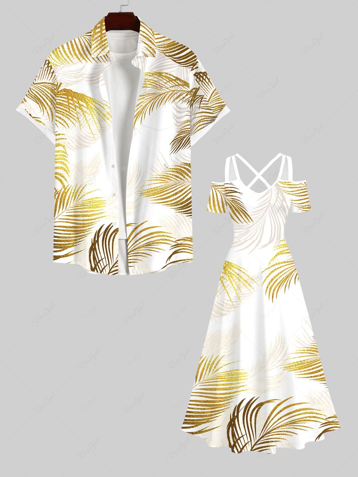 Costume D'habit de Grande Taille Imprimé Feuilles Tropicales D'ombre pour la Plage Multi-A 