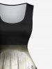 Costume D'Halloween Imprimé Crâne Citrouille et Feu Grande Taille pour Couples - Noir 