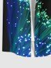 Tenue de Plage Brillante avec Col à Imprimé Galaxie Grande-Taille pour Couples - Noir 