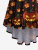 Plus Size Pumpkin Lantern Print Halloween Costume High Low Asymmetric Cami Dress -  
