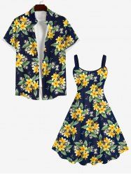 Costume de Plage Grande Taille Imprimé à Fleurs et Feuilles Assorti - Multi-A 