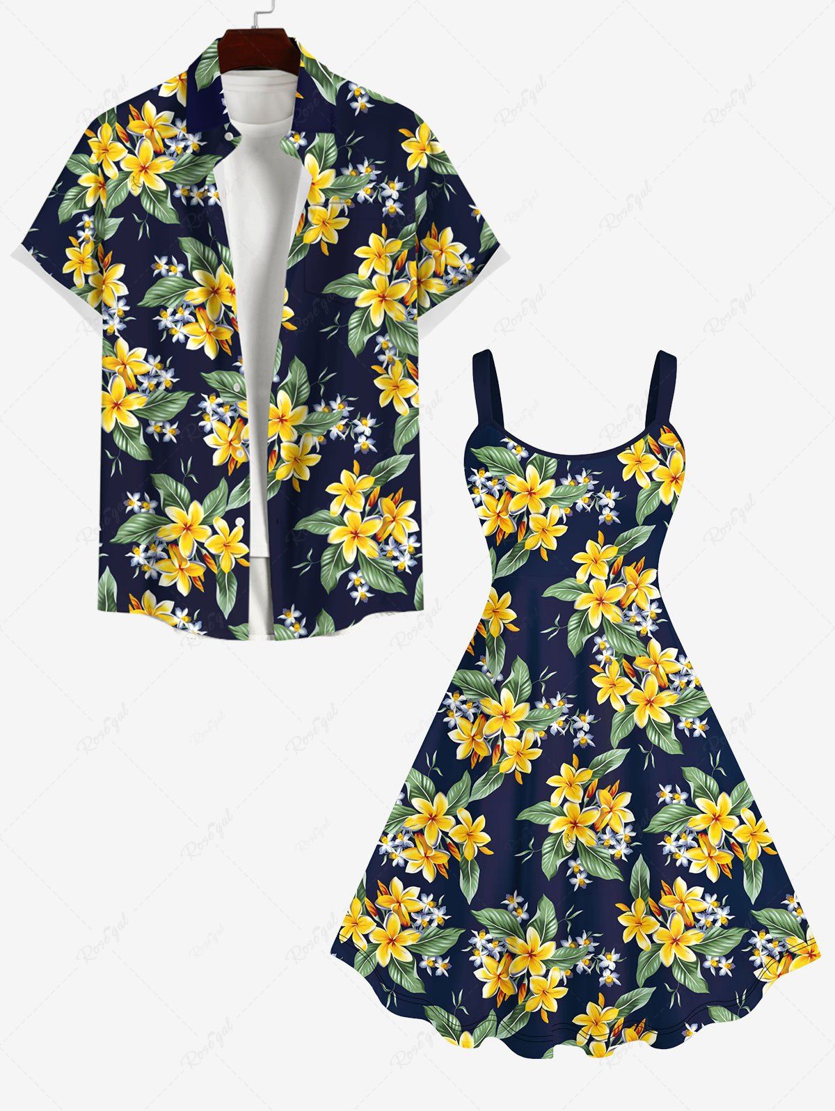Costume de Plage Grande Taille Imprimé à Fleurs et Feuilles Assorti Multi-A 