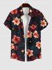 Glitter Stars Ombre Floral Galaxy Print Plus Size Matching Hawaii Beach Outfit For Couples -  