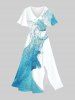 Costume de Plage Transparent Imprimé de Grande Taille pour Couples - Multi-A 