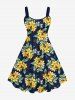 Costume de Plage Grande Taille Imprimé à Fleurs et Feuilles Assorti - Multi-A 