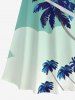 Tenue de Plage Grande Taille Mignon Contrastant Imprimé Cocotier pour Couples - Vert 