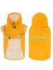 Imperméable à Capuche Réfléchissant avec Poche à Cordon pour Animal Domestique - Jaune S